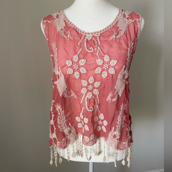 Wishlist Embroidered Cropped Tank - Size L - Picture 5 of 16